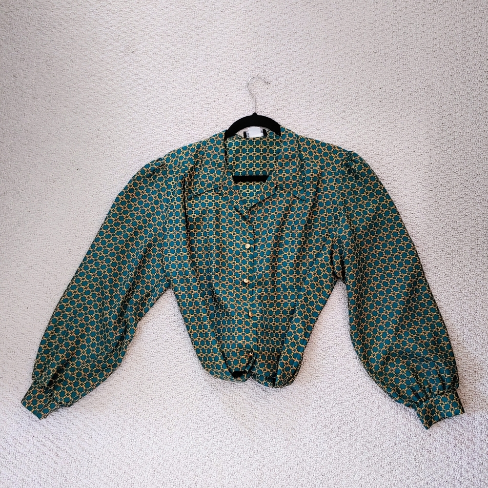 GIANNA | Drapey Chainlink Vintage Blouse